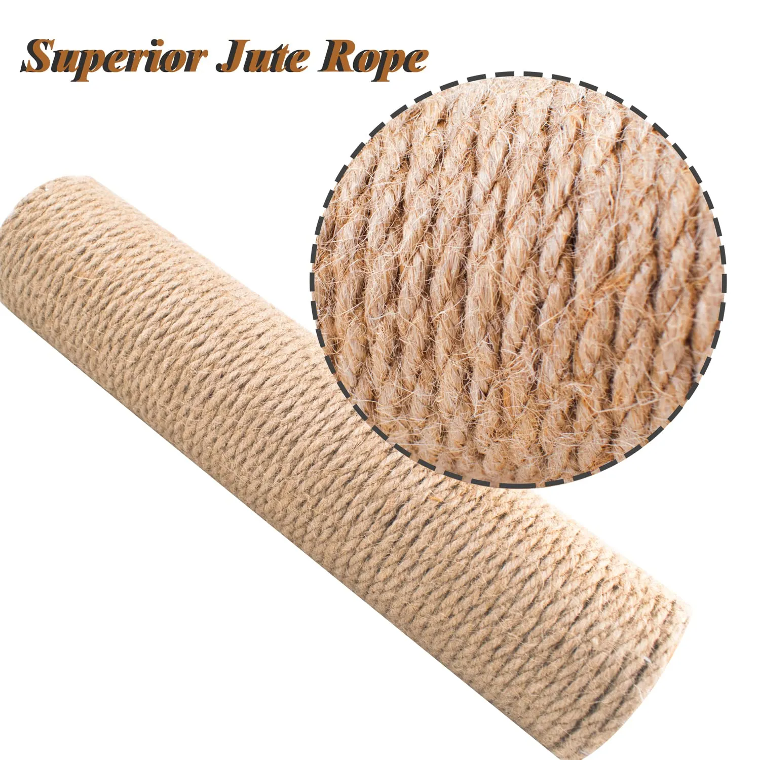 12 Inch Cat Scratching Posts Jute Rope Replacement Refill for Cats Tower Kittens Scratch Pole Perch Interactive Toys Carpeted Furniture Scratching Deterrent Tree Indoor or Wall 2 Pack Sisal