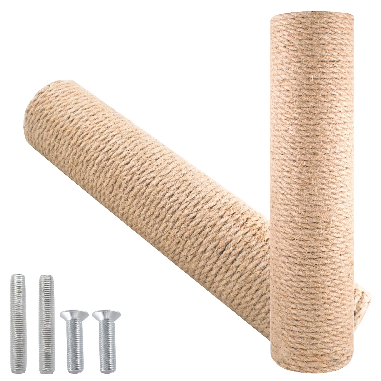 12 Inch Cat Scratching Posts Jute Rope Replacement Refill for Cats Tower Kittens Scratch Pole Perch Interactive Toys Carpeted Furniture Scratching Deterrent Tree Indoor or Wall 2 Pack Sisal