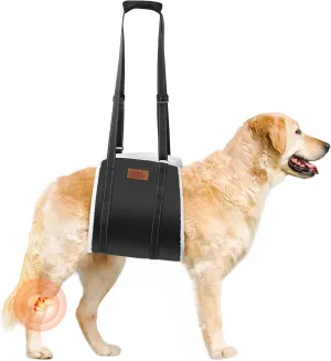20-150 lbs Dog Lift Harness, Dog Sling for Large Dogs Hind Leg Support, Curved Plush Lining Dog Sling Carrier, Adjustable Dog Support Harness Helps Senior, Elderly, Injured Pet Black, Medium