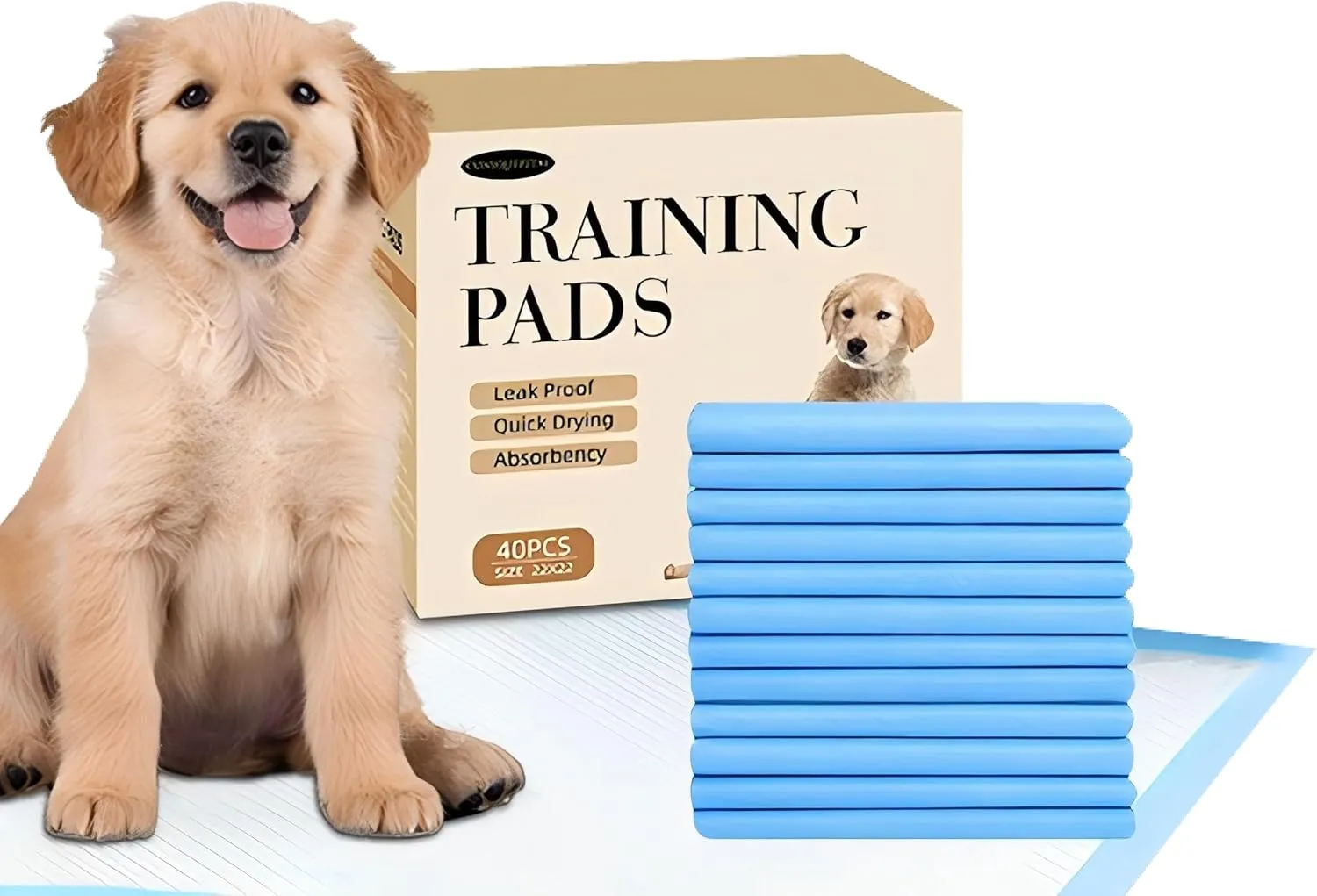 22x22 Dog Pee Pads 100 Count, Charcoal Puppy Pads, Super Absorbent Training Pads, 6-Layer Leak-Proof Puppy Training Pads for Dogs, Fast-Drying, Potty Training and Floor Protection