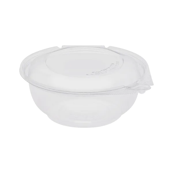 [240 sets] 24 oz Disposable Tamper Resistant Hinged Salad Bowls | PET
