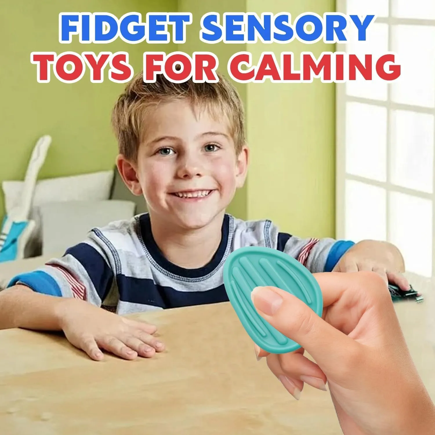 6pcs Fidget Toys Sensory Stone for KidsTextured Soft Worry Stone for Autism Kids Calming - Fidget Stress Toys for Students Anxiety Relief - Small Prizes Fidget Toys