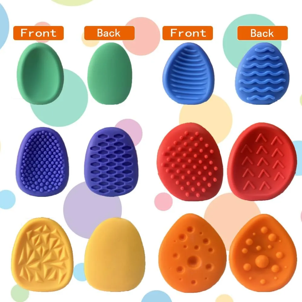 6pcs Fidget Toys Sensory Stone for KidsTextured Soft Worry Stone for Autism Kids Calming - Fidget Stress Toys for Students Anxiety Relief - Small Prizes Fidget Toys