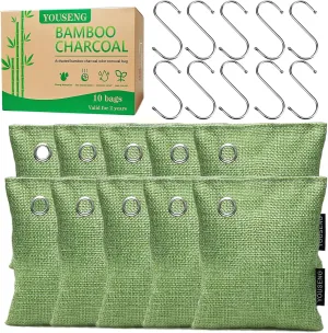 Activated carbon odor absorber, odor eliminator for strong odor, moisture absorber, Bamboo Charcoal Air Purifying Bags for Home closet shoe pet car air freshener (10100g)