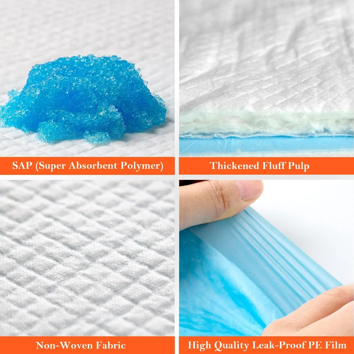Aurora Pet Ultra-Absorbent Puppy Pee Pads  Large 24x24 Inch, Leak-Proof & Quick-Dry Potty Training Pads (40-Pack), Durable Protection for Dogs  Blue & White