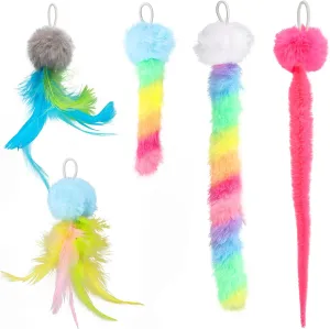Cat Feather Toys Refill, 5 Pack Interactive Cat Toy Refill, Cat Wand Replacement Feathers Toy for Indoor Cats Exerciser and Play