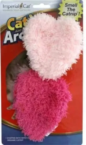 Cat 'n Around Fuzzy Heart Duo Refillable Catnip Toy