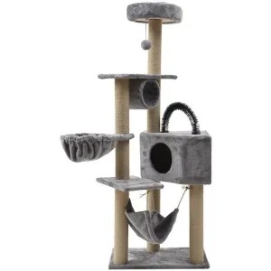 Cat Tree & Scratching Dark Grey Brown Beige 60*40*155