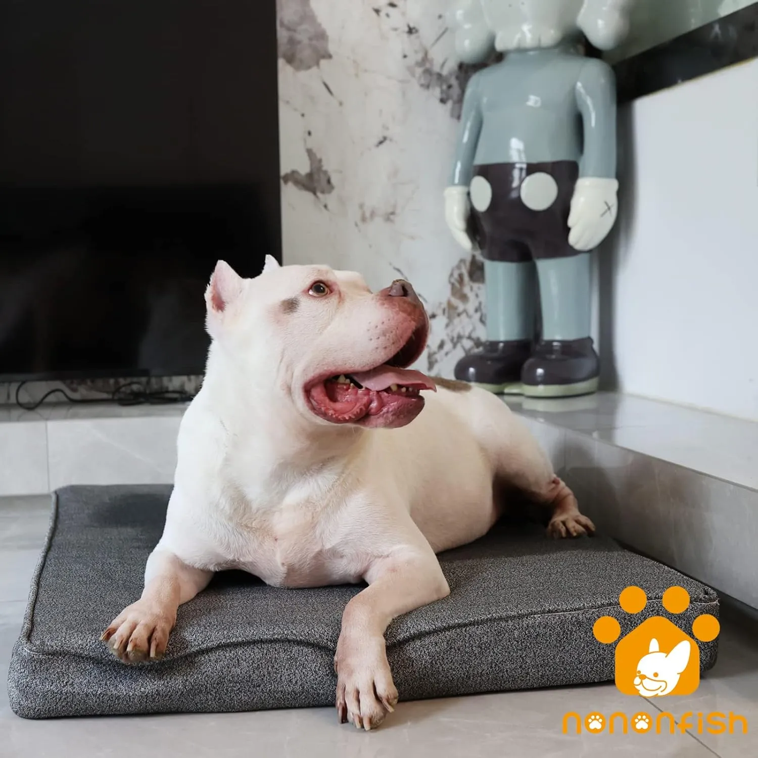 Chew Proof Dog Bed for Aggressive Chewers,Durable Dog Beds for Medium Dogs Chew Resistant with Removable Cover for Crate or Cages Orthopedic Memory Foam Grey 35" x 22"