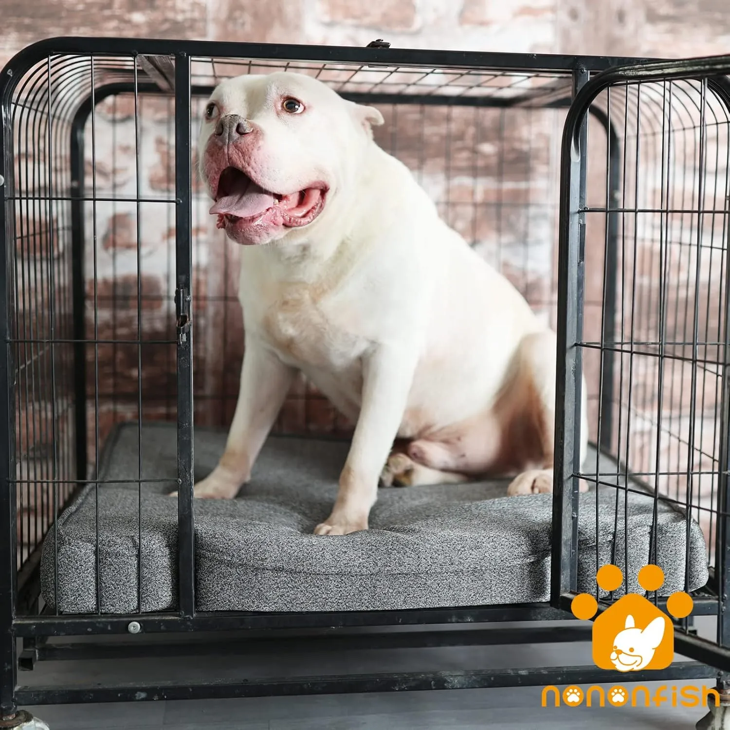 Chew Proof Dog Bed for Aggressive Chewers,Durable Dog Beds for Medium Dogs Chew Resistant with Removable Cover for Crate or Cages Orthopedic Memory Foam Grey 35" x 22"