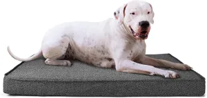 Chew Proof Dog Bed for Aggressive Chewers,Durable Dog Beds for Medium Dogs Chew Resistant with Removable Cover for Crate or Cages Orthopedic Memory Foam Grey 35" x 22"
