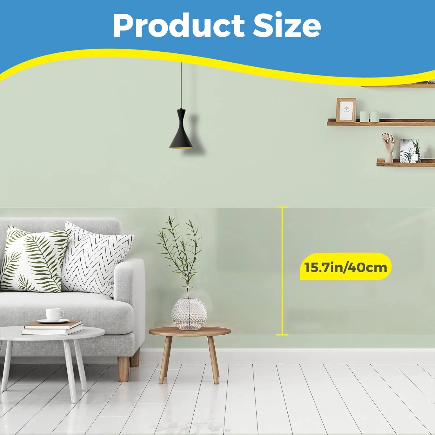 Clear Wall Protector, Non Adhesive Static Cling Removable Contact Paper, Plastic Stickers for Kitchen & Office from Trash, Chair Back, Wallpaper, Furniture, Door Scratch Dog Cat 6.6ft