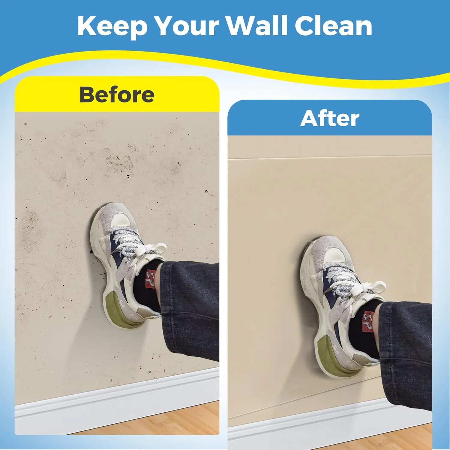 Clear Wall Protector, Non Adhesive Static Cling Removable Contact Paper, Plastic Stickers for Kitchen & Office from Trash, Chair Back, Wallpaper, Furniture, Door Scratch Dog Cat 6.6ft