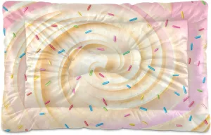 Creamy Beige Swirl Outdoor Dog Bed for Small Dogs Washable Waterproof Travel Pet Bed Mat Portable Cat Bed with Non-Slip Bottom for Indoor and Sleeping 36 x 24 Inch