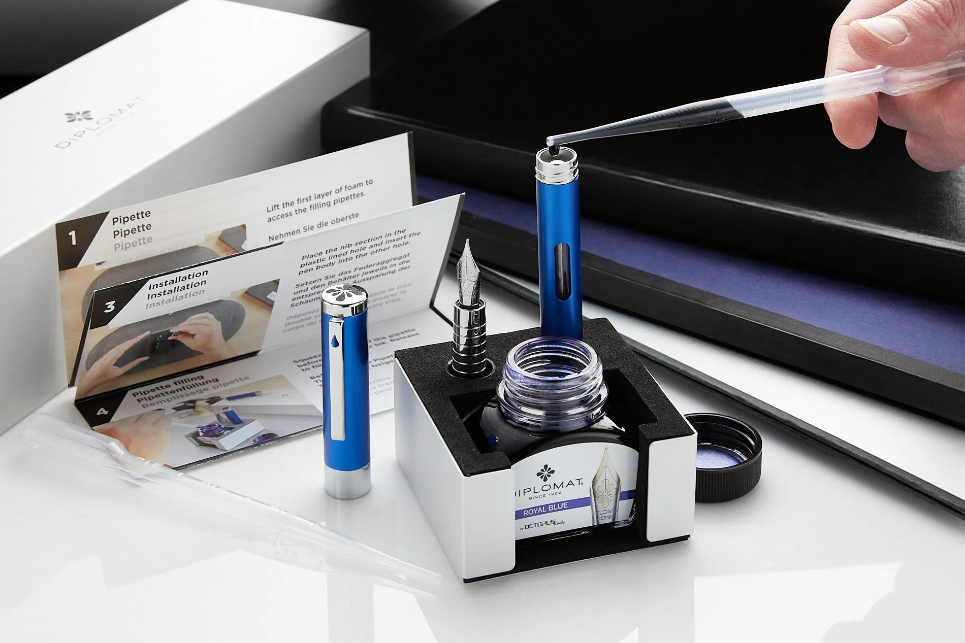 Diplomat Nexus Fountain Pen - Blue/Gold