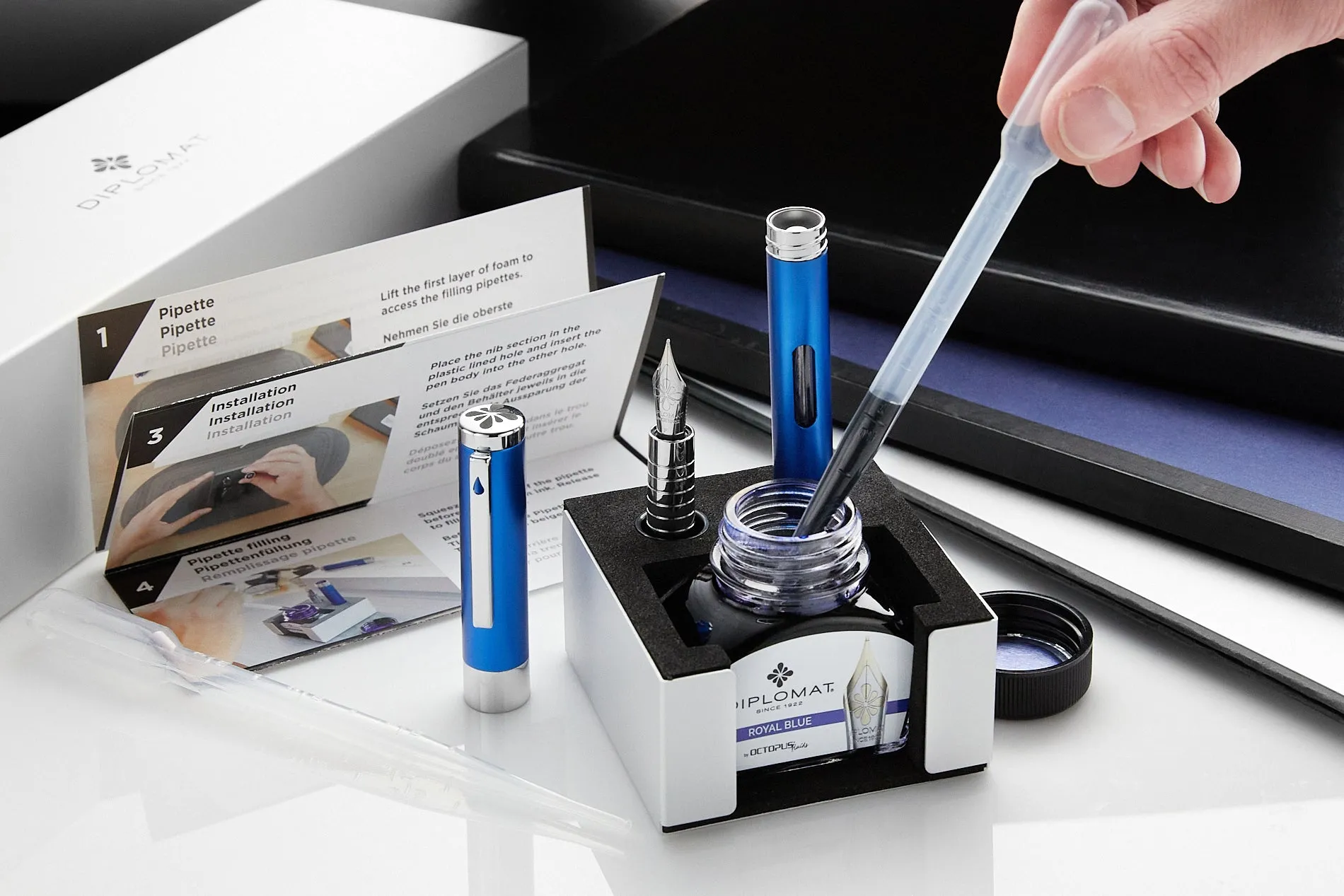 Diplomat Nexus Fountain Pen - Blue/Gold