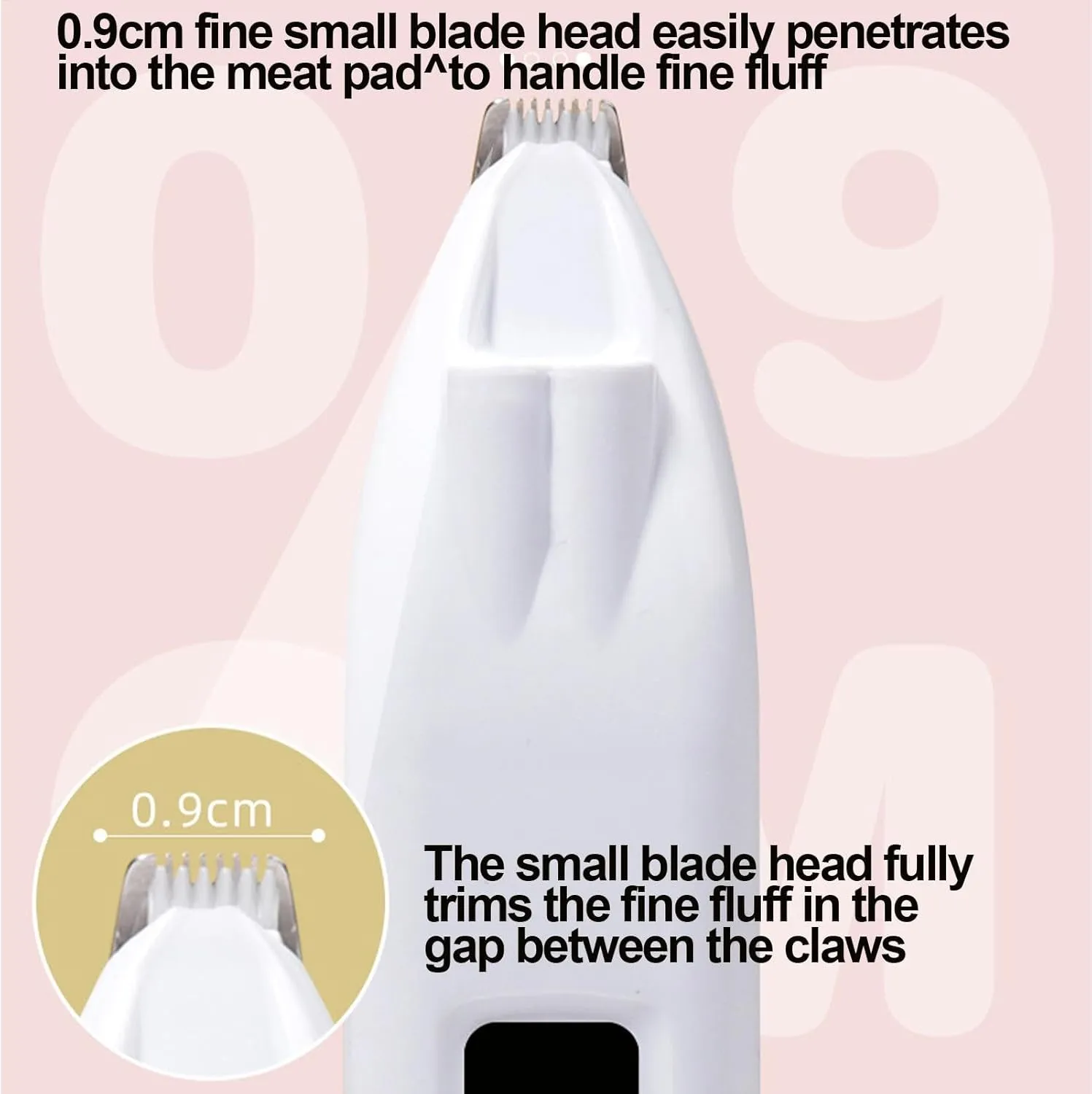 Dog Paw Trimmer - Low Noise Dog Clippers with LED Light | Rechargeable Cordless Electric Grooming Clippers | Nail Grinder Shaver | Shaver Grooming Supplies for Pet Cats Dogs
