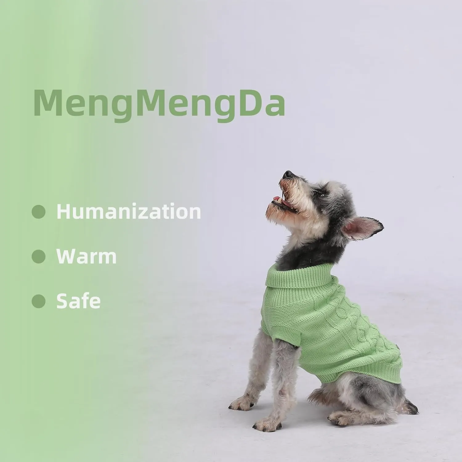 Dog Pullover Sweater, Cold Weather Cable Knitwear, Warm Clothes for Chihuahua, Bulldog, Dachshund, Pug, Yorkie,Dog Outfits for Small Dogs Medium Dogs (Green XS)