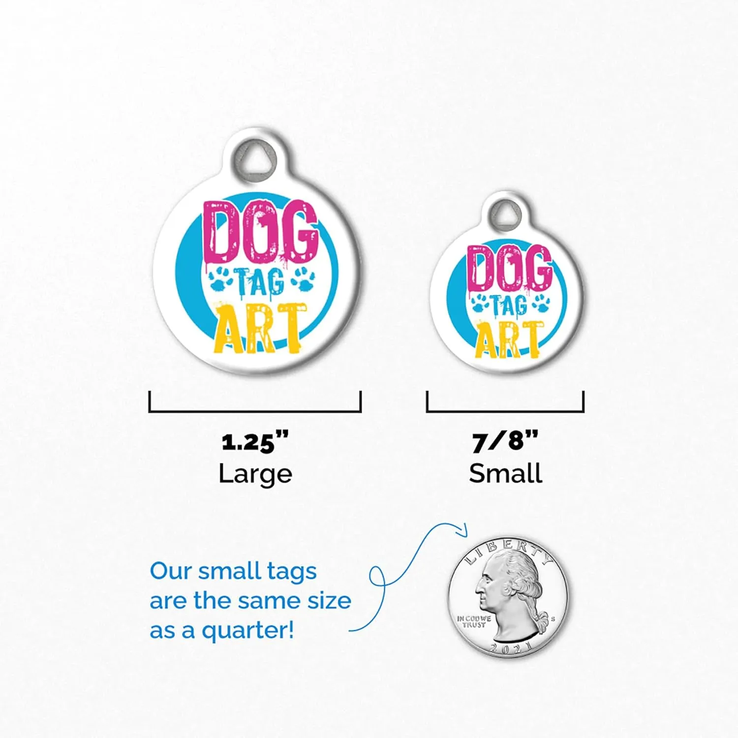 Dog Tag Art Saint Christopher Proect My Pet Personalized Pet ID Tag for Dogs and Cats, Silent Polymer Coated Stainless Steel Nametag with Customized Identification Information, Small .875" Diameter