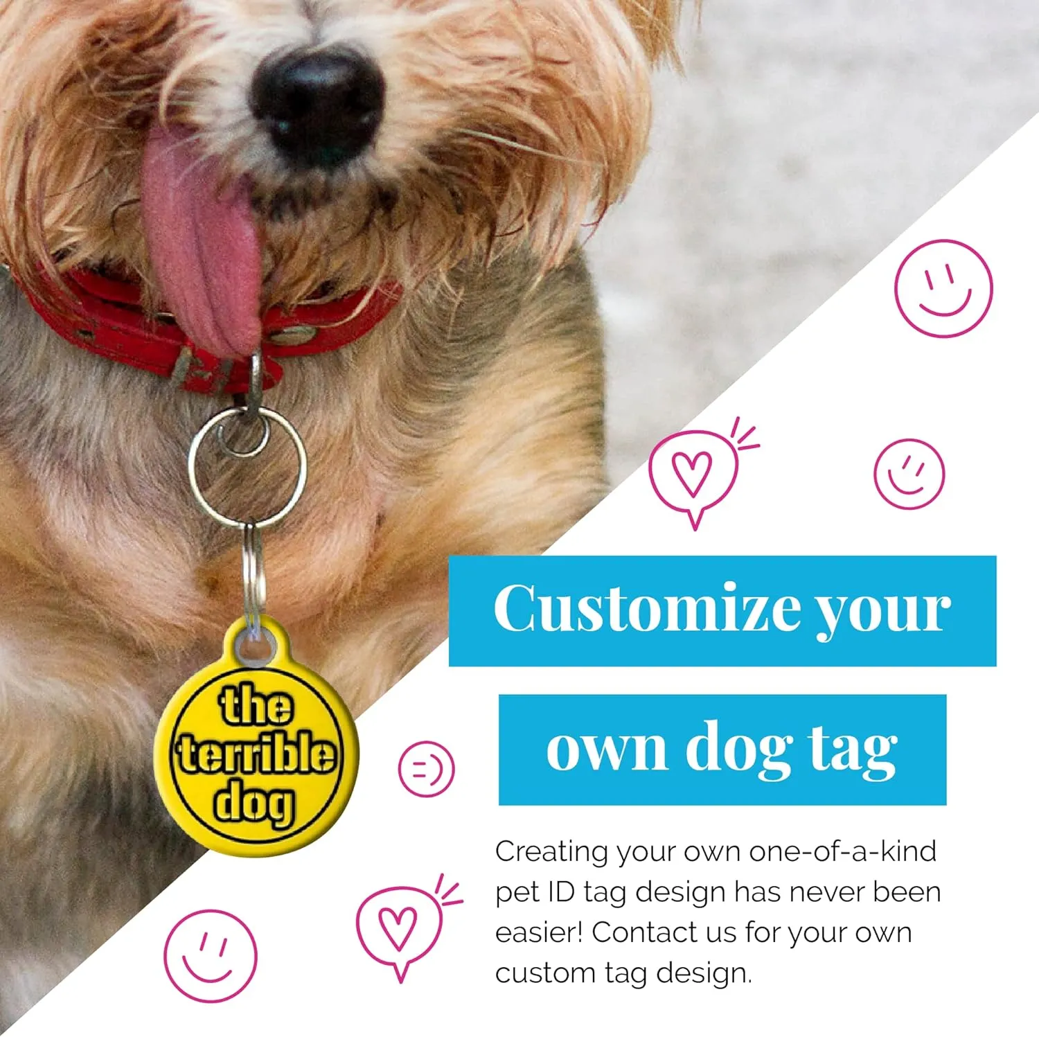 Dog Tag Art Saint Christopher Proect My Pet Personalized Pet ID Tag for Dogs and Cats, Silent Polymer Coated Stainless Steel Nametag with Customized Identification Information, Small .875" Diameter