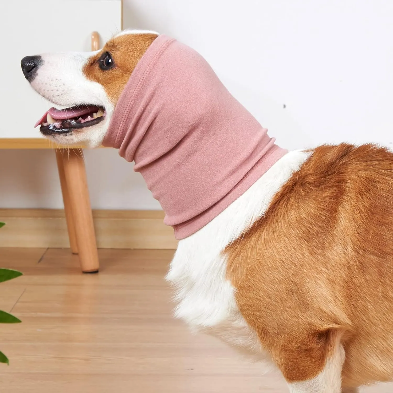 Dog Winter Hats Ear and Neck Warmer Dog Scarf Headband for Dogs Noise Protection,Pink M