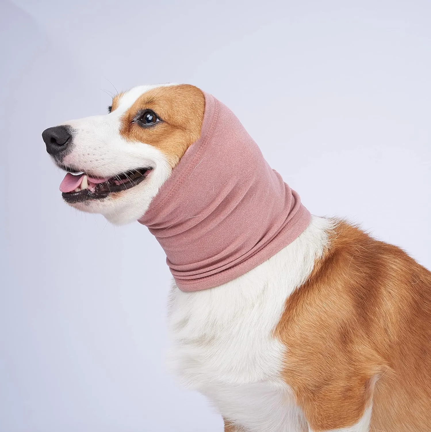 Dog Winter Hats Ear and Neck Warmer Dog Scarf Headband for Dogs Noise Protection,Pink M