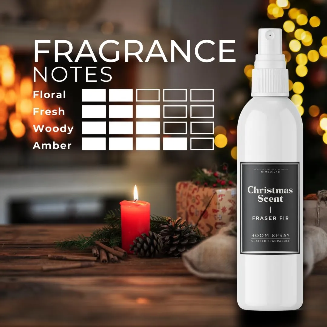 Fraser Fir Tree Scent Room Spray  Long-Lasting Natural Air Freshener | Linen & Fabric Spray for Home | Traditional Fresh Pine Scent | Eco-Friendly | Fresh-Cut Tree | 8oz by Nimbu Lab
