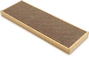 Furhaven Scratching Board w/ Catnip for Indoor Cats, Reversible - Classic Corrugated Cat Scratcher Pad - Yellow, Small