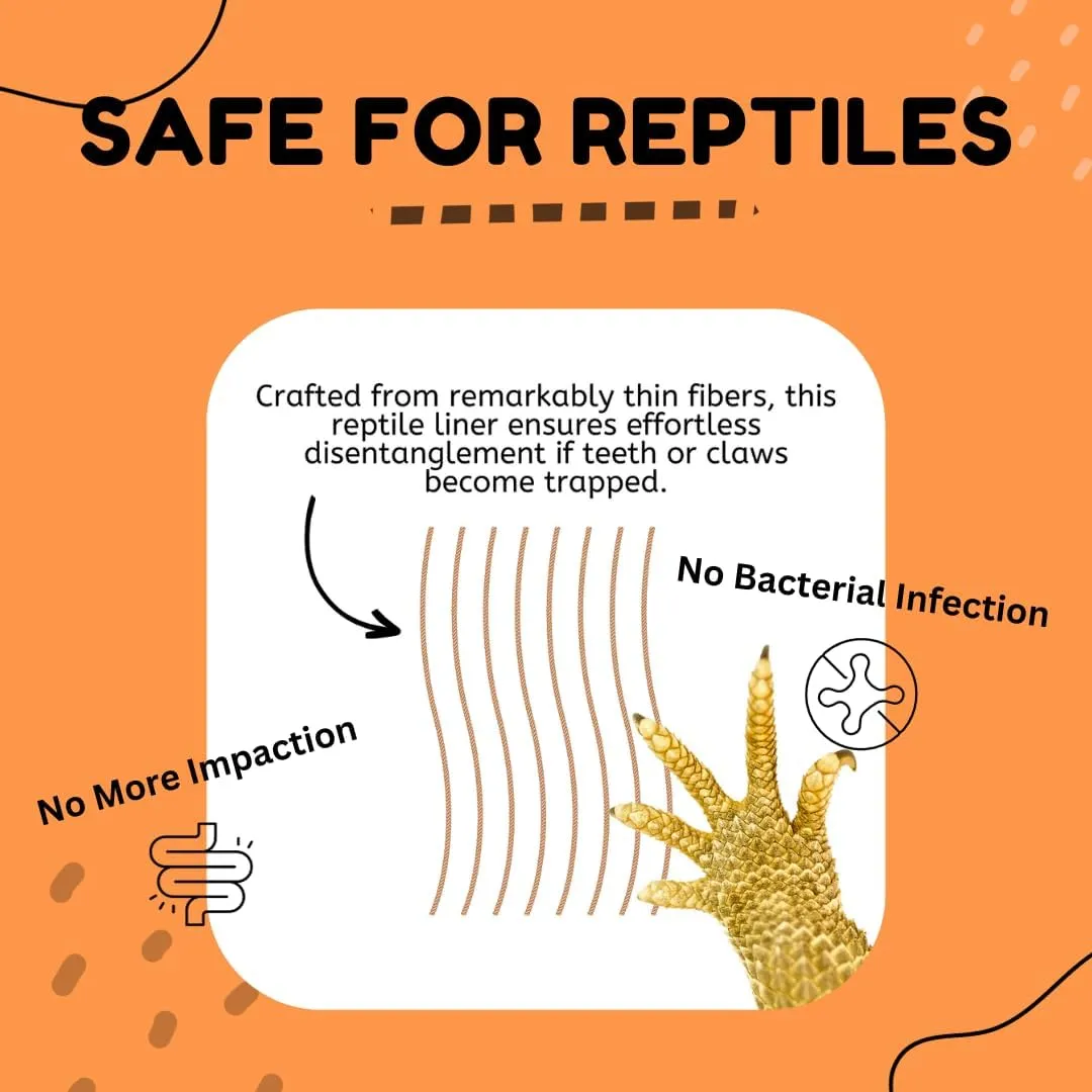 GECKOPIA Premium Reptile Liner | Reptile Carpet | Reptile Bedding | Reptile Substrate | Reptile Tank Liner | Leopard Gecko Liner | Bearded Dragon Liner | Desert Reptile Liner (24" X 18")