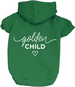Golden Child Dog Hoodie | Fleece Lined |Leash Hole| Favorite | Spoiled | Funny|Green, 4X-Large 1354