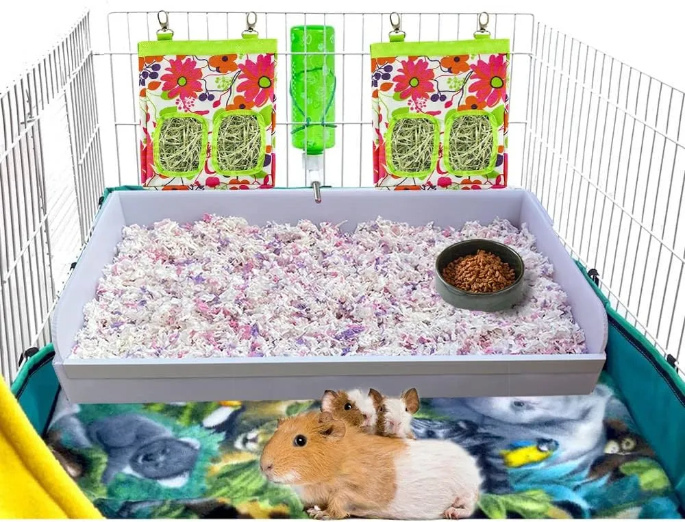 Guinea Pig Litter Box for All C&C and Midwest Cages,Guinea Pig Kitchen Area Keep The Pig Cage Clean and Tidy