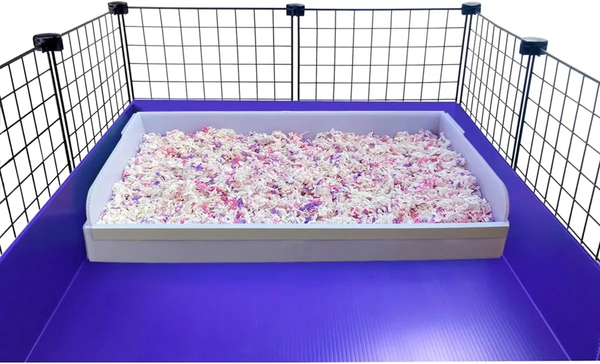 Guinea Pig Litter Box for All C&C and Midwest Cages,Guinea Pig Kitchen Area Keep The Pig Cage Clean and Tidy