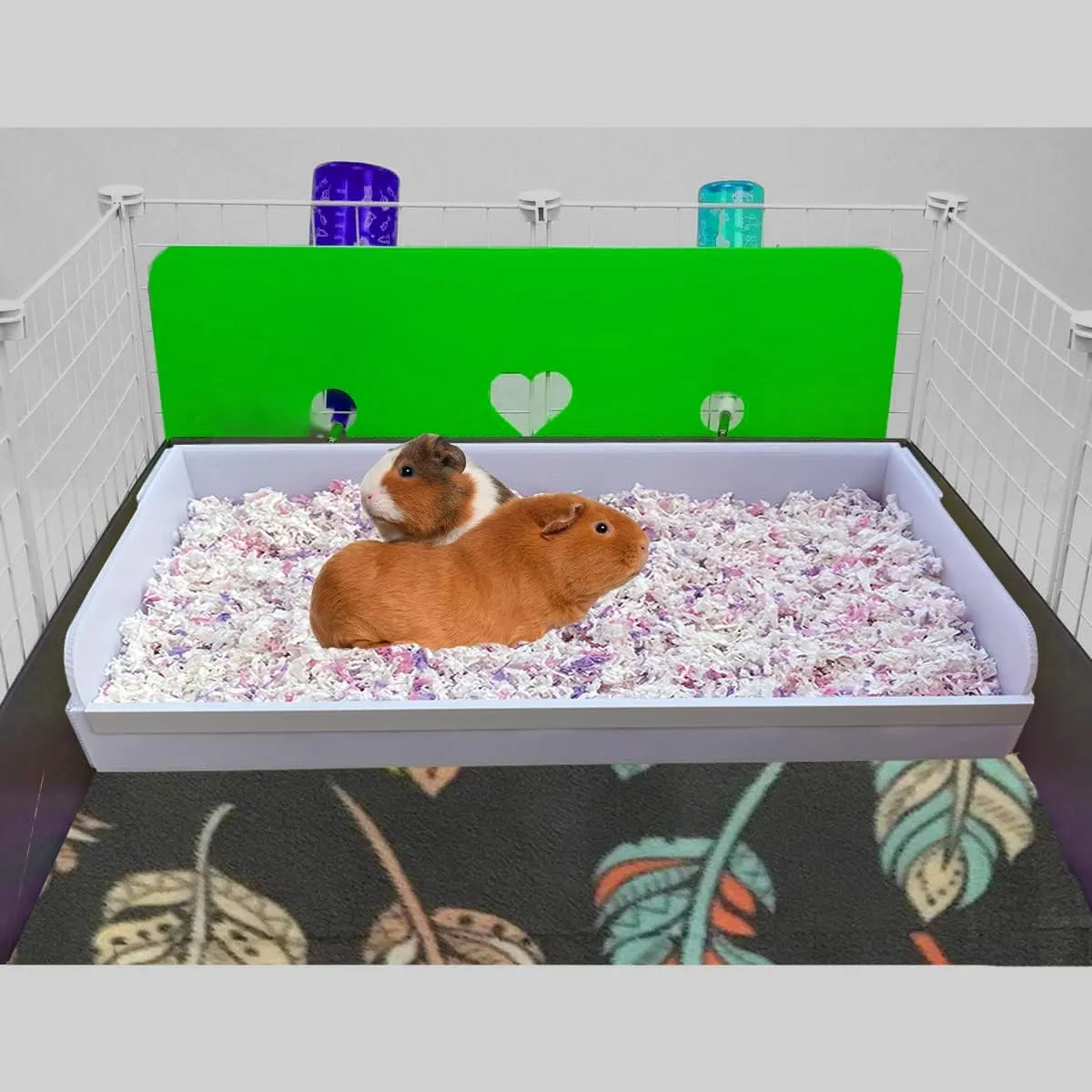 Guinea Pig Litter Box for All C&C and Midwest Cages,Guinea Pig Kitchen Area Keep The Pig Cage Clean and Tidy