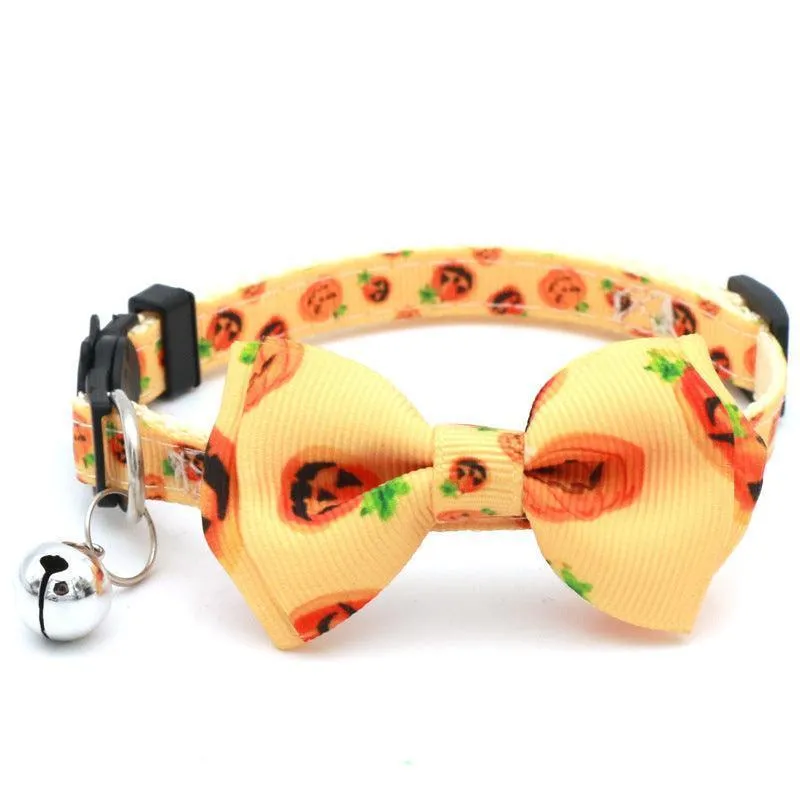 Halloween Adjustable Cat Collar With Bowtie Set