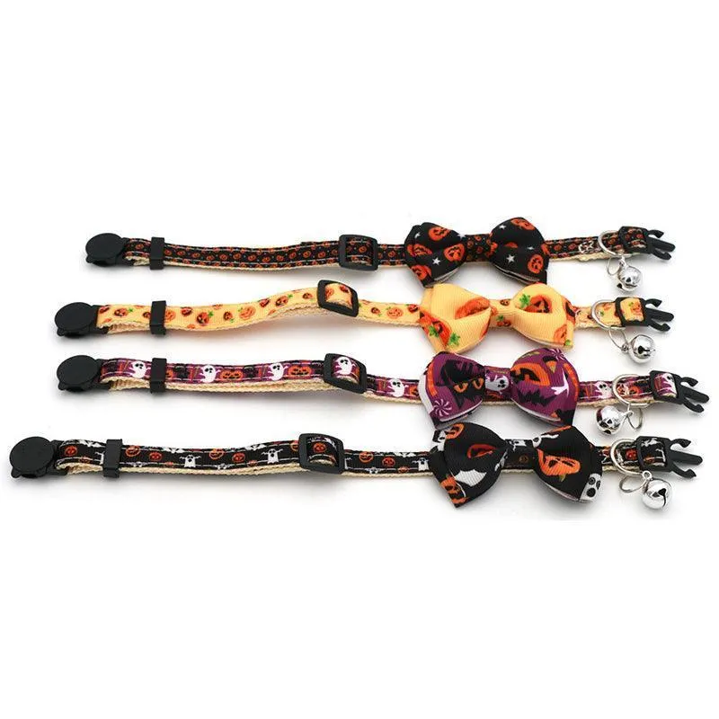 Halloween Adjustable Cat Collar With Bowtie Set