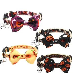 Halloween Adjustable Cat Collar With Bowtie Set
