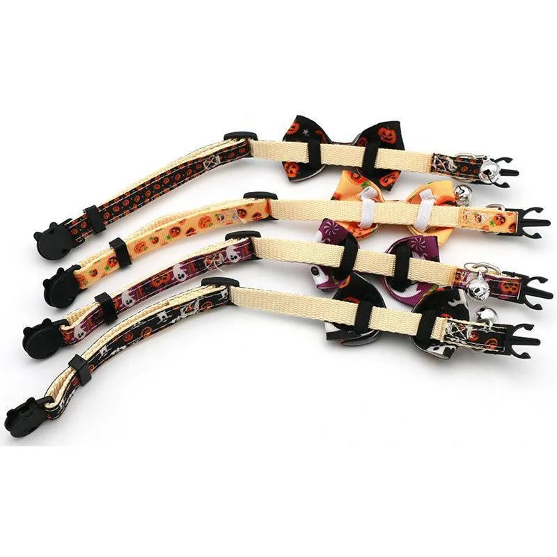Halloween Adjustable Cat Collar With Bowtie Set