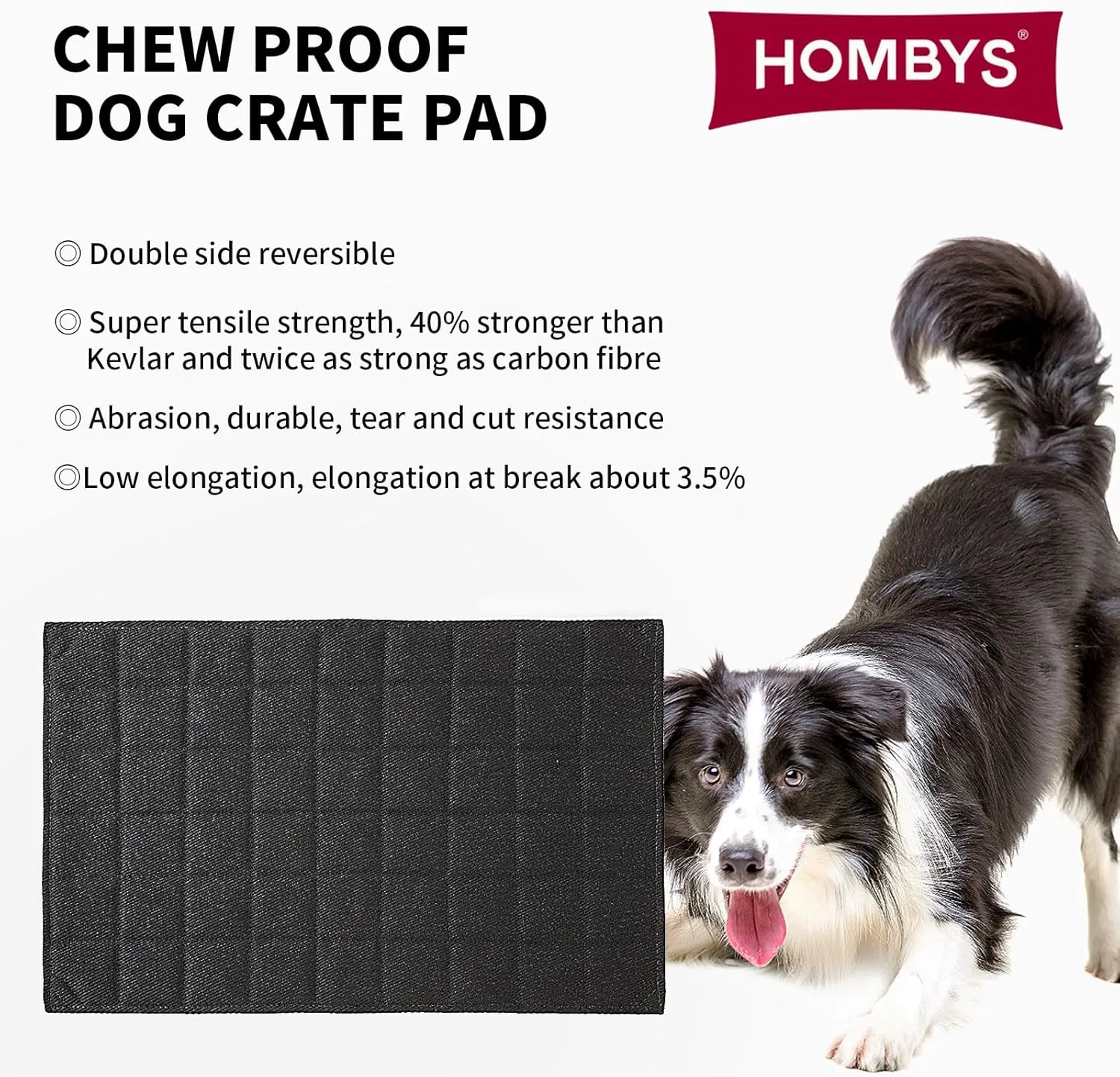 HOMBYS Chew Proof Dog Crate Bed Mat, 17"x23" Indestructible Kennel Pad for Aggressive Chewers, Plaid Durable Puppy Crate Mats for Small Dogs Cages
