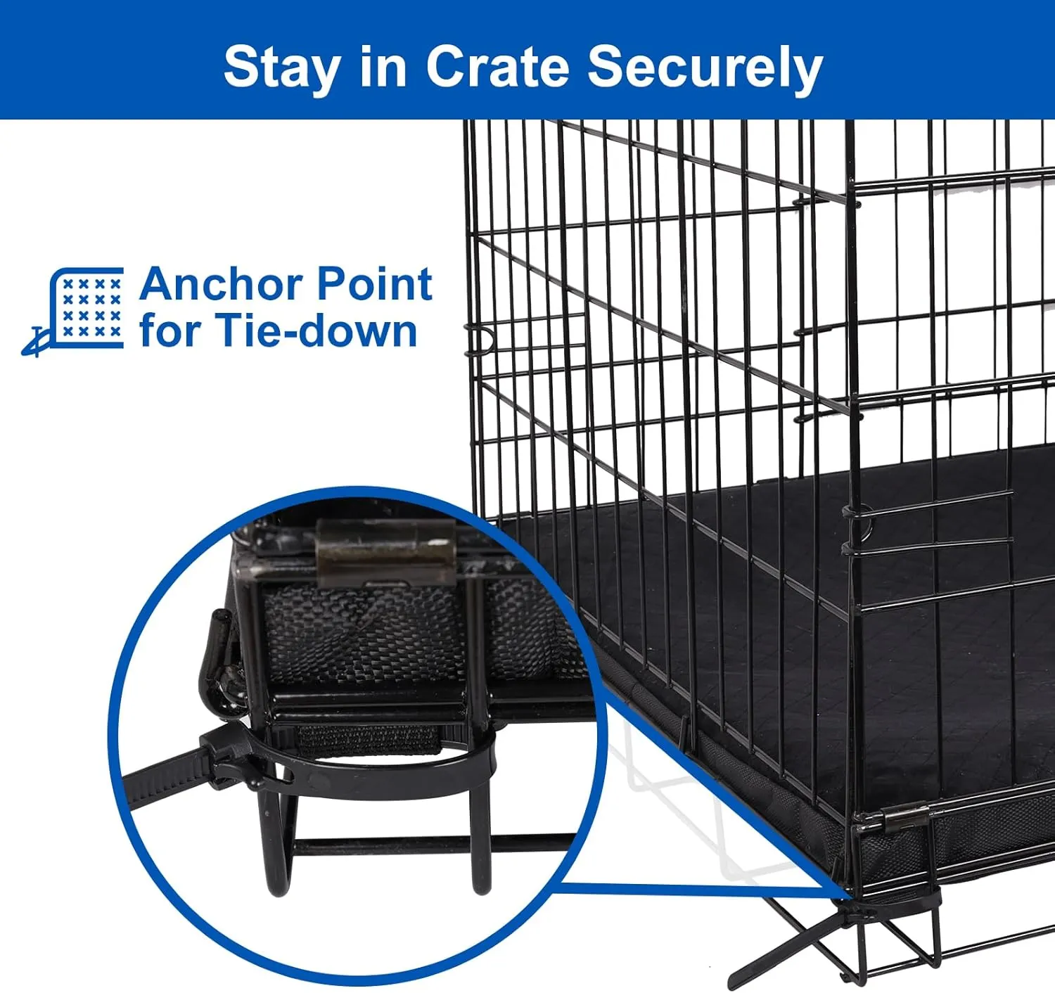 Indestructible Dog Beds, Enhanced Quilted Chew Proof Dog Crate Pad for Aggressive Chewer, Washable Cover Dogs Mat for Crate, Non-Skid Kennel Pad, Durable Pet Bed for Puppy (Black, 40"x27")