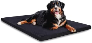 Indestructible Dog Beds, Enhanced Quilted Chew Proof Dog Crate Pad for Aggressive Chewer, Washable Cover Dogs Mat for Crate, Non-Skid Kennel Pad, Durable Pet Bed for Puppy (Black, 40"x27")