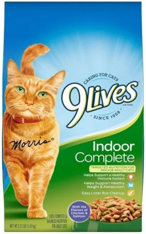 Indoor Complete Dry Cat Food, 3.15-Pound Bag, Lean Protein Helps Support Healthy Weight and Metabolism, Made Up of Chicken and Salmon