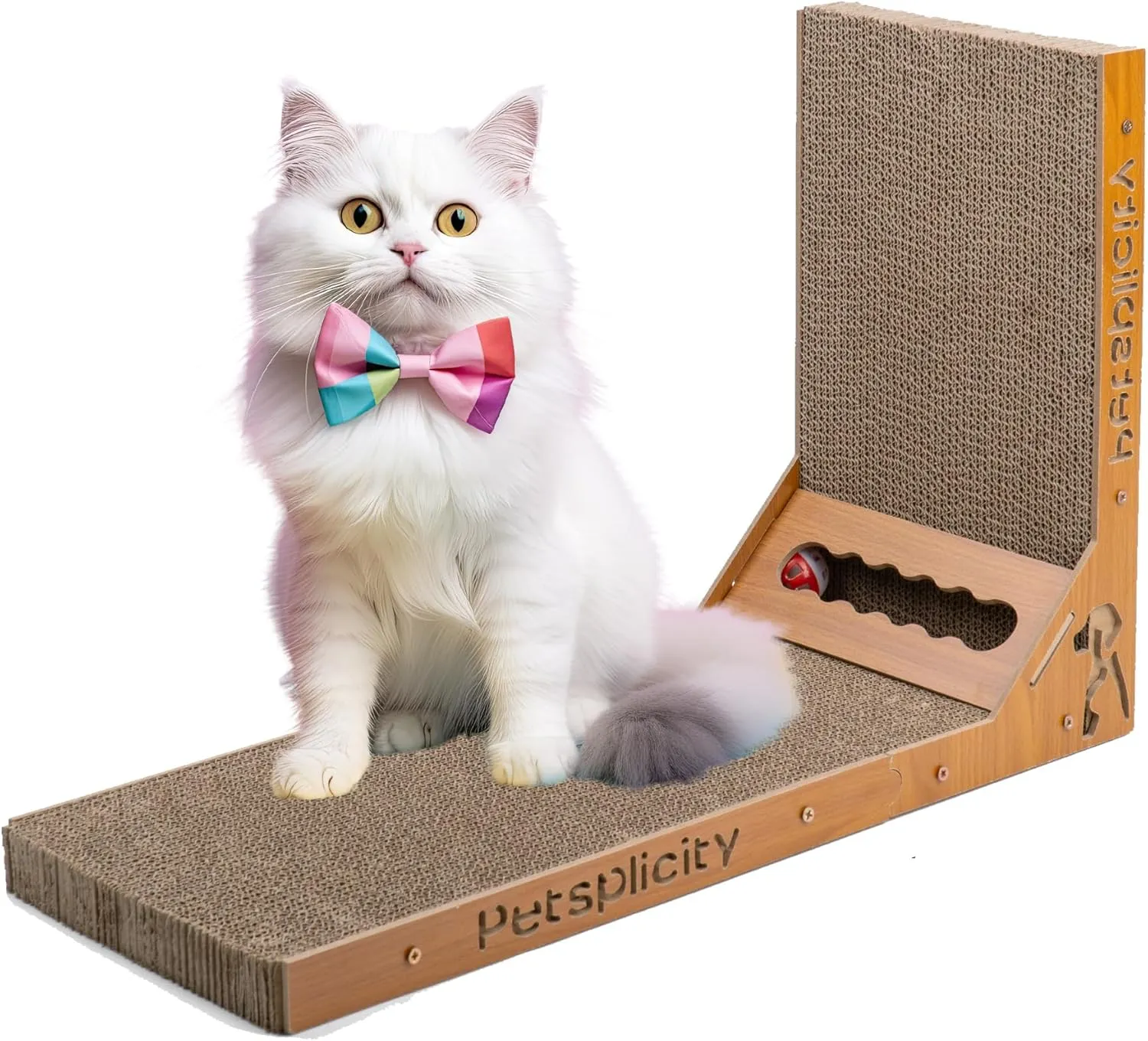 L Shape Cat Scratch Large Pad Wall Mounted - Durable Cardboard Scratcher for Indoor Cats, Space-Saving Design, Protects Furniture, Vertical & Horizontal Use, Catnip Included, Eco-Friendly