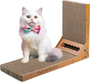 L Shape Cat Scratch Large Pad Wall Mounted - Durable Cardboard Scratcher for Indoor Cats, Space-Saving Design, Protects Furniture, Vertical & Horizontal Use, Catnip Included, Eco-Friendly
