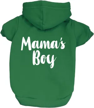 Mama's Boy Dog Hoodie | Fleece Lined |Leash Hole for Mom | Valentine's Day | Prop Photoshoot|Green, Small (6)