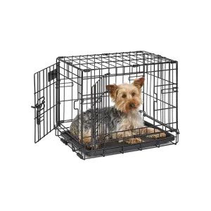 MidWest Homes for Pets Newly Enhanced Double Door 16 Inch with Divider iCrate Dog Crate, Includes Leak-Proof Pan