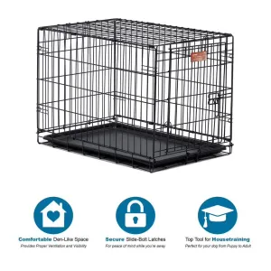 Midwest I-Crate Single Door Metal Folding Dog Crate with Divider Panel - 30" X 19" X 21" Inches