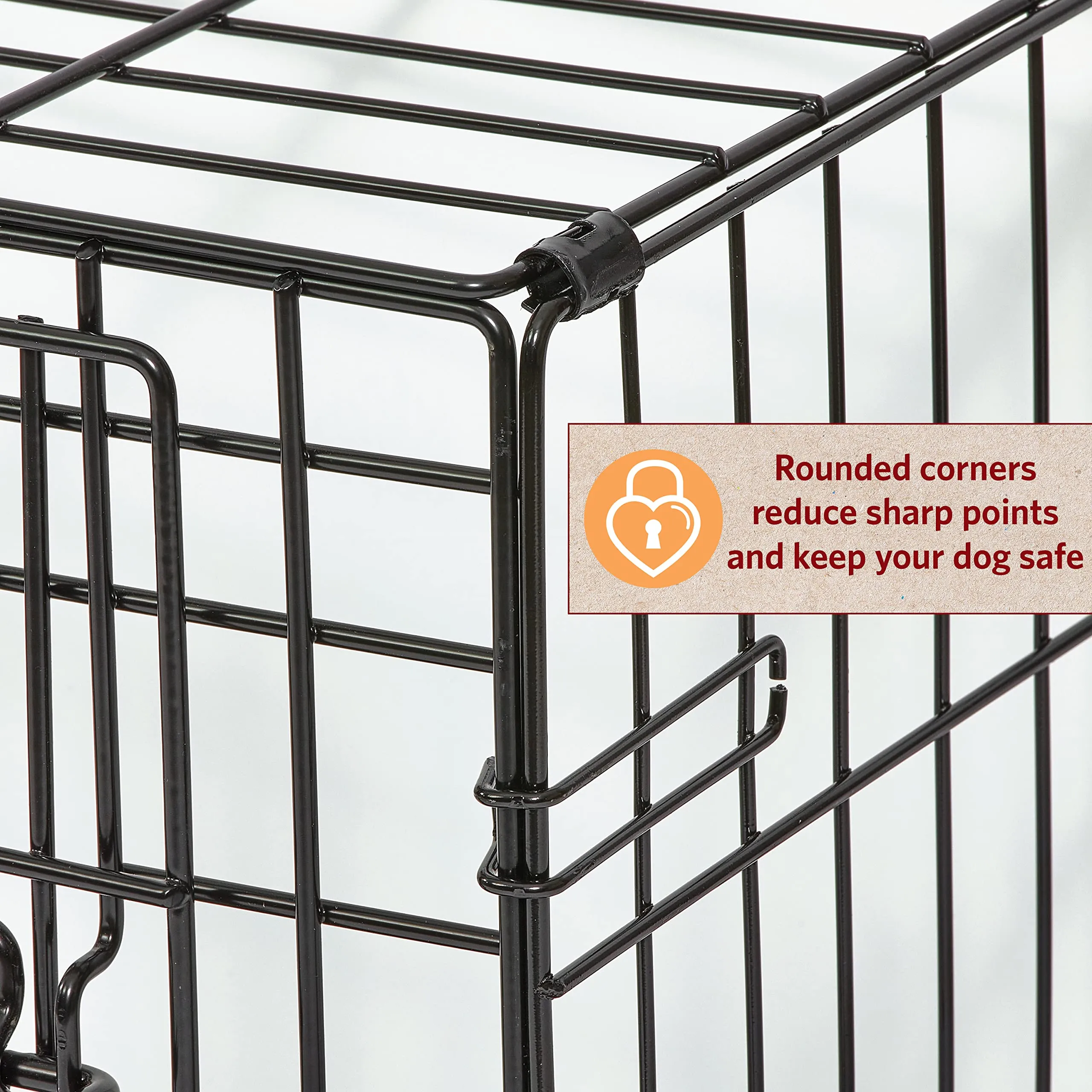 Midwest Lifestages Metal Folding Single Door Dog Crate with Divider - 24" X 18" X 21" Inches