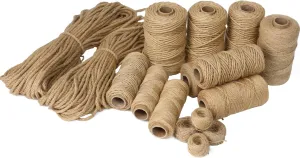 Natural Jute Rope for Crafting, Cat Scratching, and Camping 8mm & 12mm Diameters Eco-Friendly and Durable DIY Manual (8mm/330 Feet)