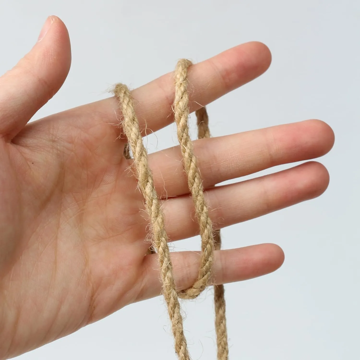 Natural Jute Rope for Crafting, Cat Scratching, and Camping 8mm & 12mm Diameters Eco-Friendly and Durable DIY Manual (8mm/330 Feet)