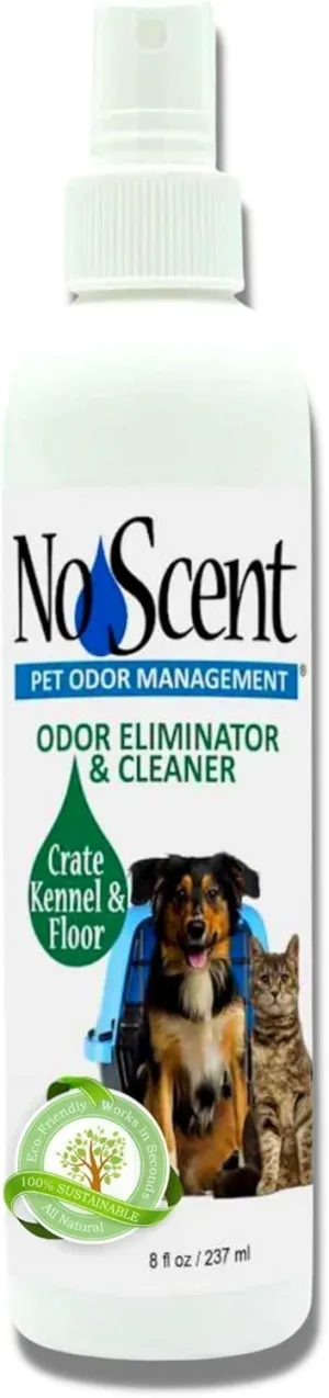 No Scent Crate Kennel & Floor Probiotic Cleaner Spray for Dog Cat Pet Odor Stains (8 Fl Oz / 237 mL)